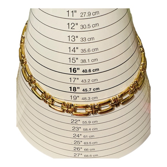 Elegant Gold-Tone Intertwined Segment Fashion Necklace for Women 18” - Picture 3 of 5